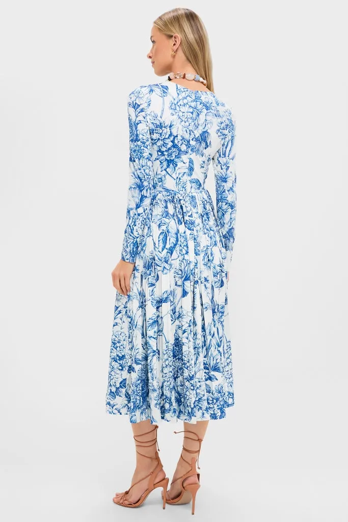 Blue Floral Jersey Pemberton Midi Dress sold by Tuckernuck product image thumbnail 5