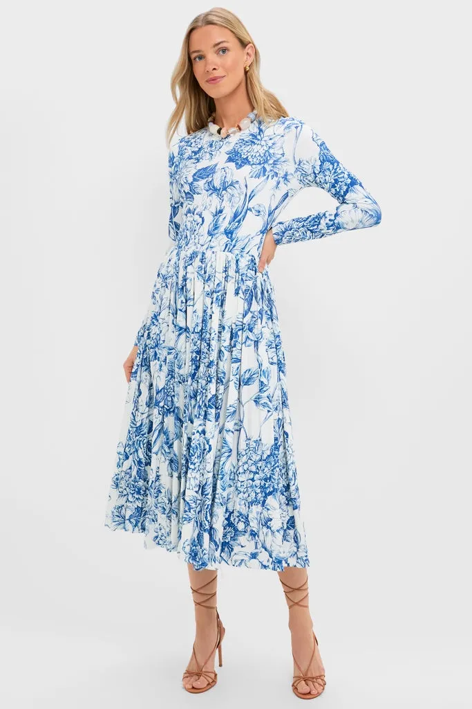 Blue Floral Jersey Pemberton Midi Dress sold by Tuckernuck