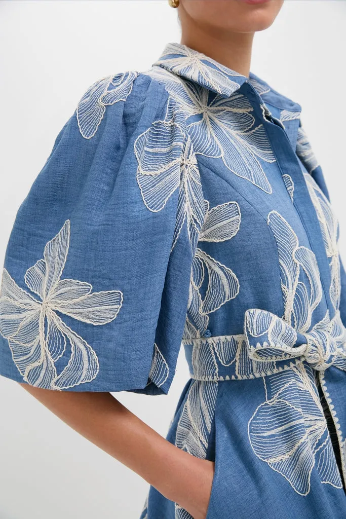 Chambray & Ivory Embroidery Cindy Mini Dress sold by Tuckernuck product image thumbnail 2