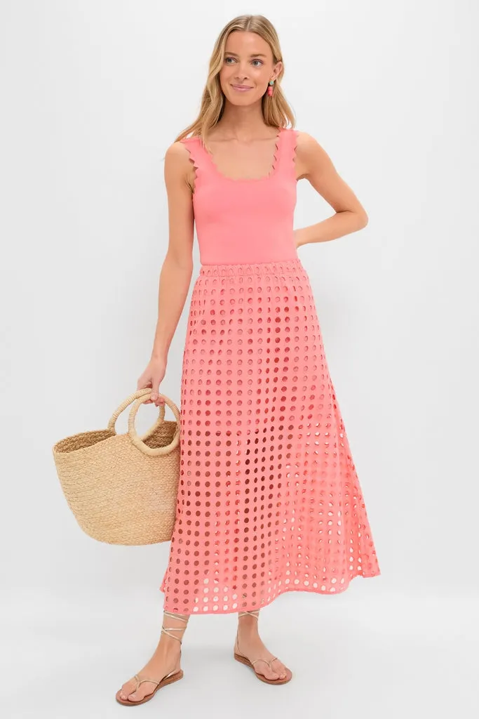 Coral Cotton Eyelet Eve Skirt sold by Tuckernuck product image thumbnail 2