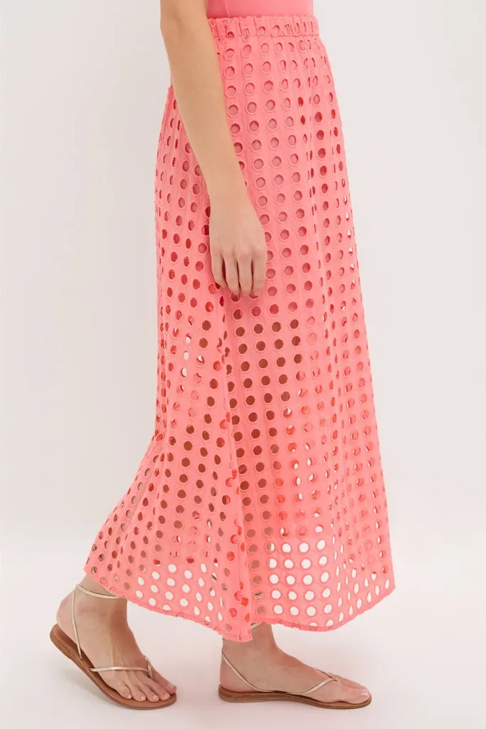 Coral Cotton Eyelet Eve Skirt sold by Tuckernuck product image thumbnail 3