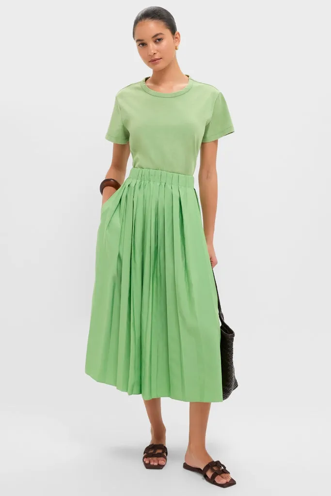 Pistachio Pleated Dixon Midi Skirt sold by Tuckernuck product image thumbnail 2