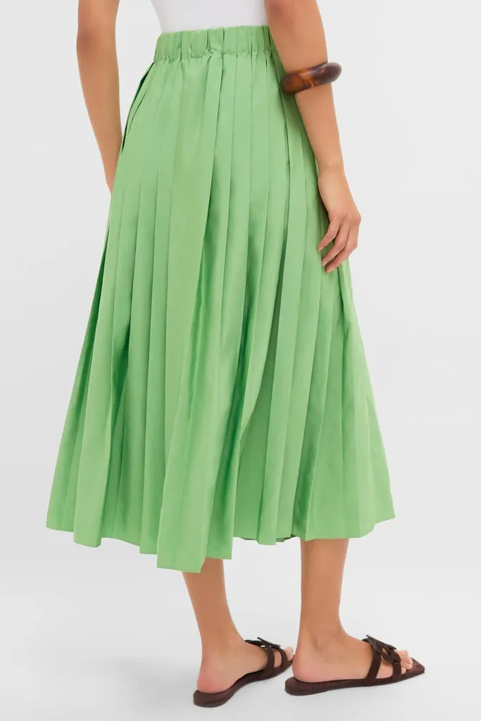 Pistachio Pleated Dixon Midi Skirt sold by Tuckernuck product image thumbnail 4