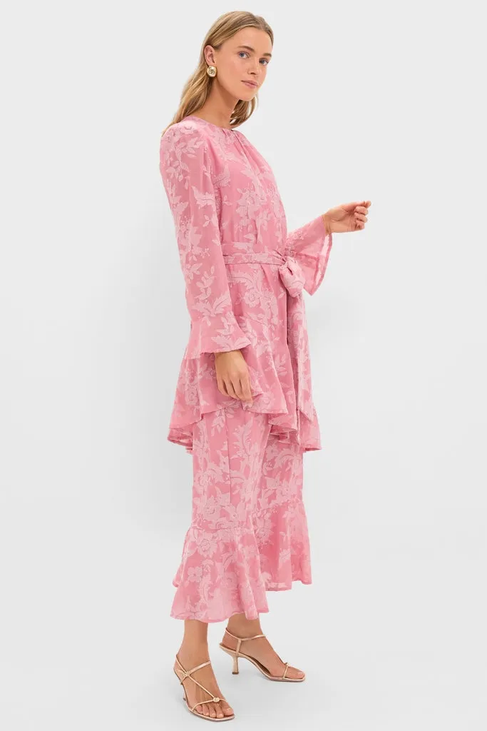 Pink Chiffon Floral Jacquard Sasha Dress sold by Tuckernuck product image thumbnail 4