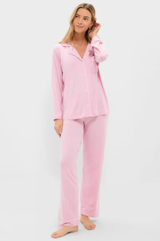 Pink Nectar and Ivory Gisele Long PJ Set sold by Tuckernuck