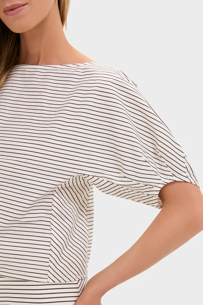 Ivory and Dark Oak Micro Stripe Didi Top sold by Tuckernuck product image thumbnail 5