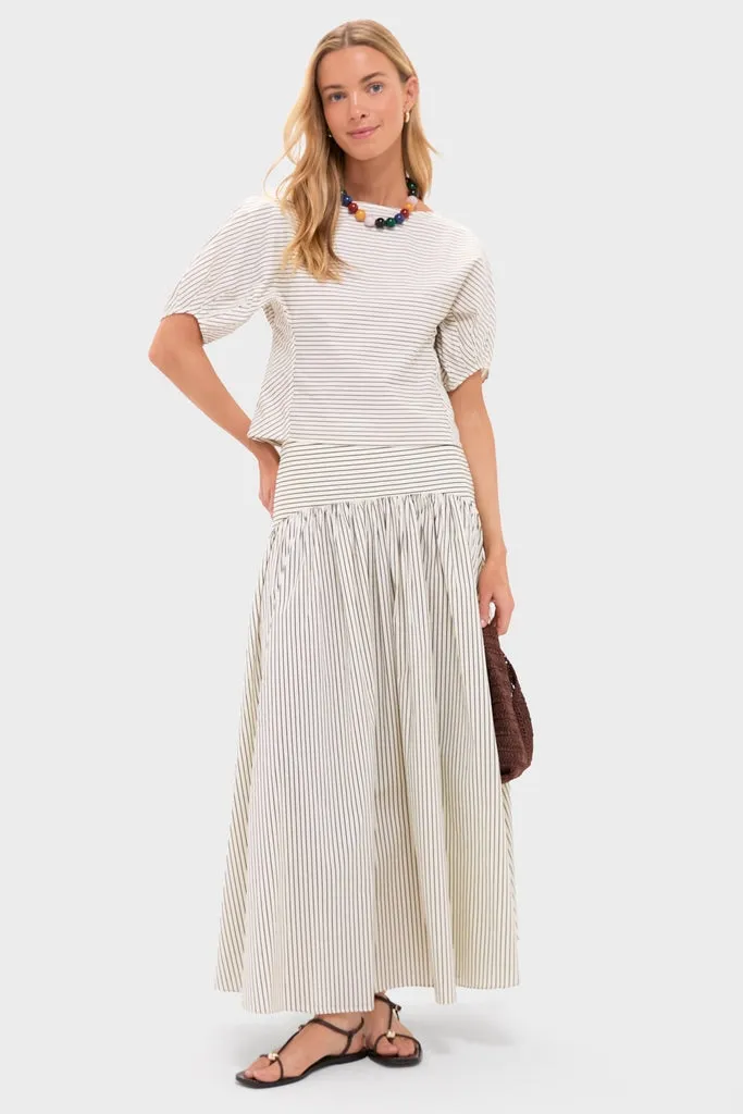 Ivory and Dark Oak Micro Stripe Didi Top sold by Tuckernuck product image thumbnail 2