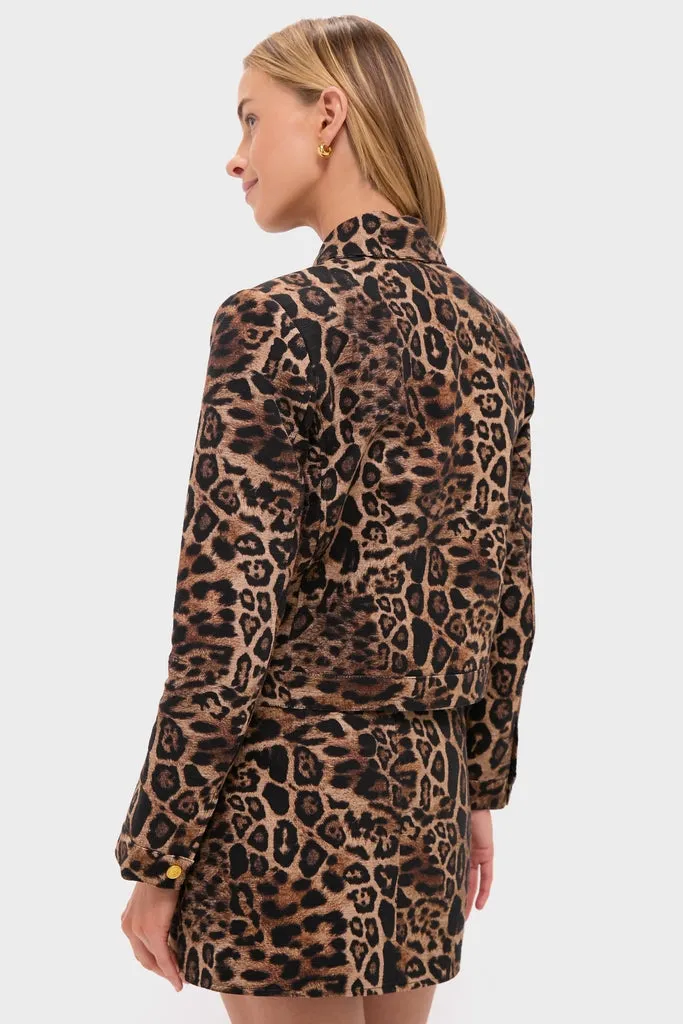 Brown Multi Patch Leopard Nyx Crop Jacket sold by Tuckernuck product image thumbnail 4