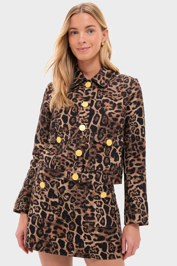 Brown Multi Patch Leopard Nyx Crop Jacket sold by Tuckernuck