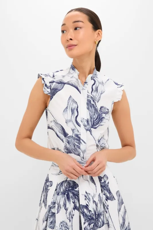 Botanical Engraving Ivory Sleeveless Top sold by Tuckernuck