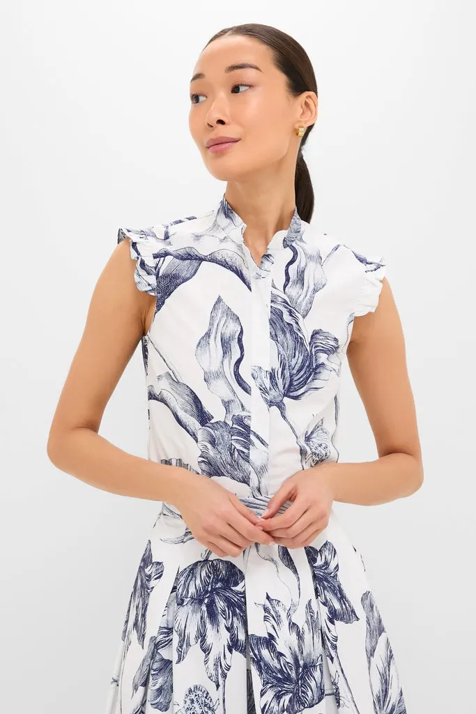 Botanical Engraving Ivory Sleeveless Top sold by Tuckernuck