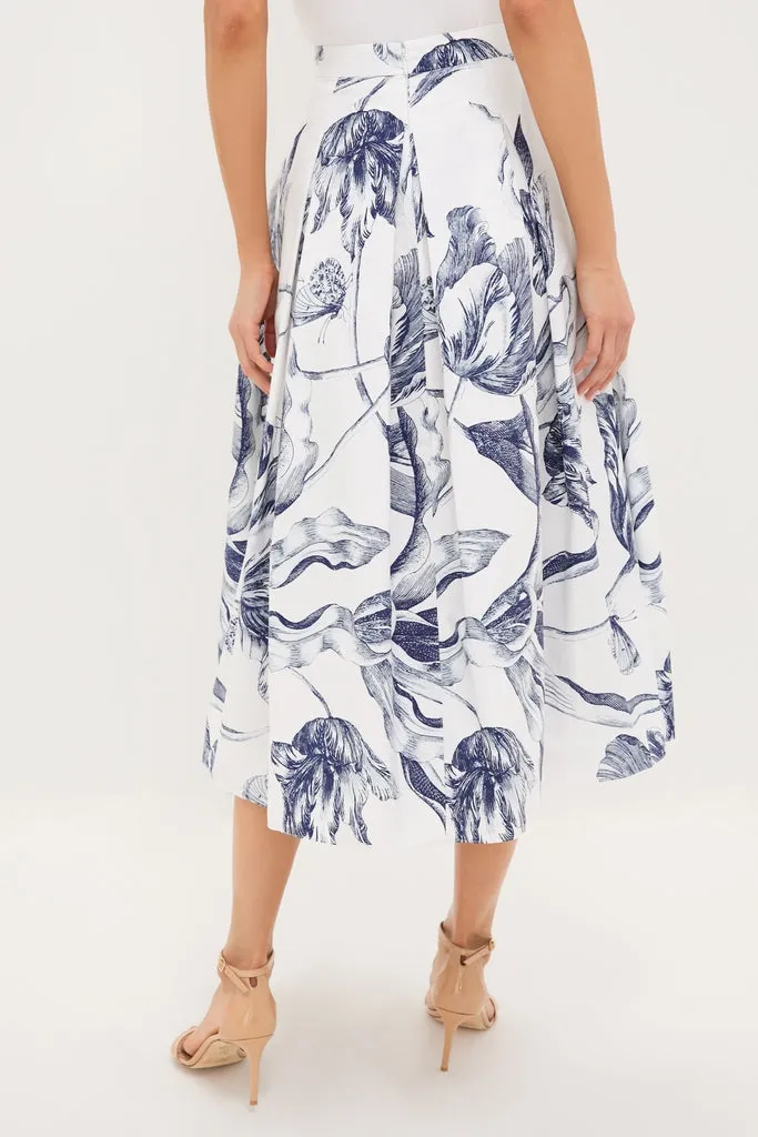 Botanical Engraving Ivory Pleated Midi Skirt sold by Tuckernuck product image thumbnail 4