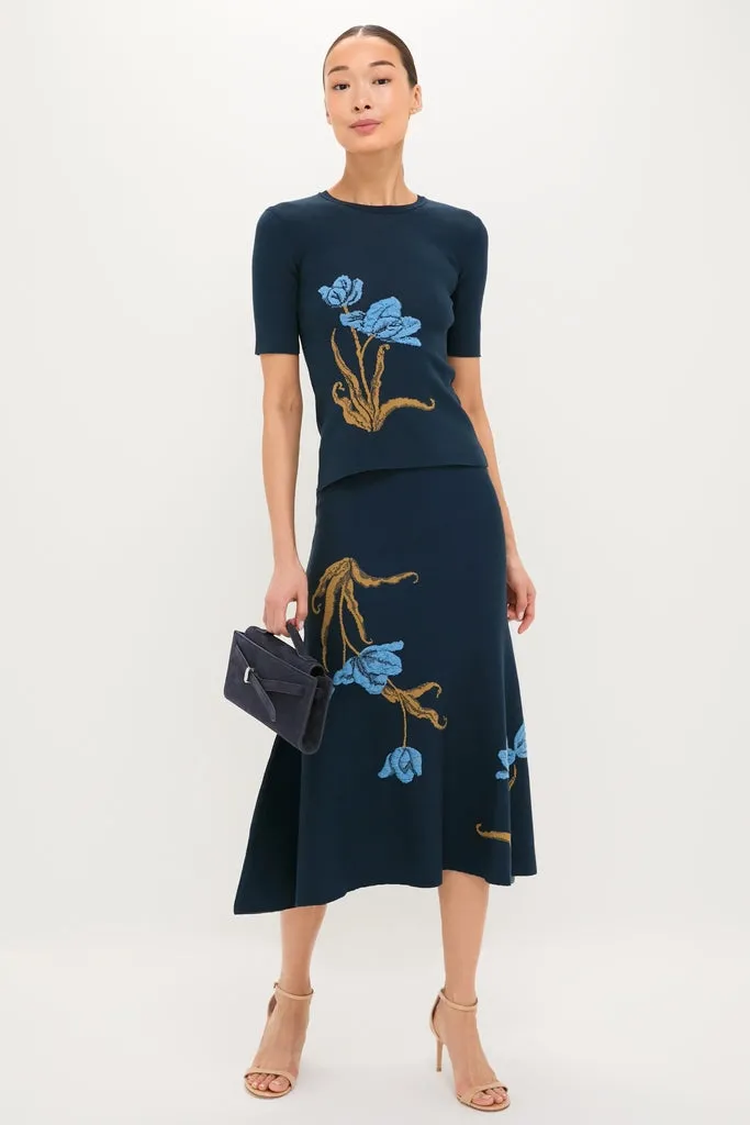 Navy Knit Short Sleeve Top sold by Tuckernuck product image thumbnail 2