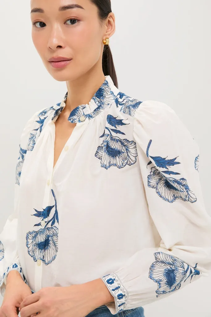 Off-White Annabel Indigo Poppy Shirt sold by Tuckernuck product image thumbnail 5