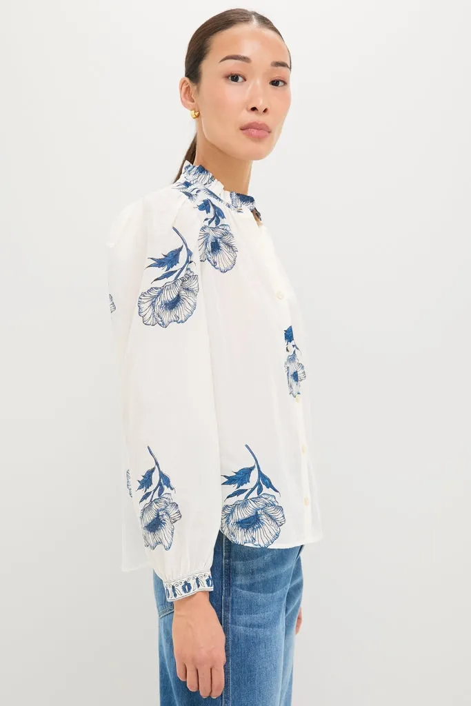 Off-White Annabel Indigo Poppy Shirt sold by Tuckernuck product image thumbnail 3
