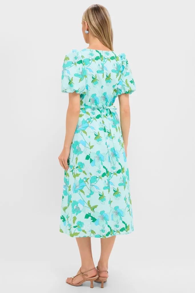 Shades of Blue Floral Marcy Midi Dress sold by Tuckernuck product image thumbnail 5