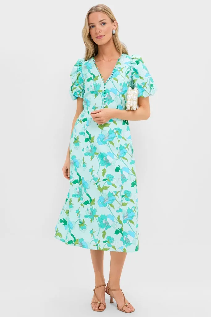 Shades of Blue Floral Marcy Midi Dress sold by Tuckernuck product image thumbnail 3