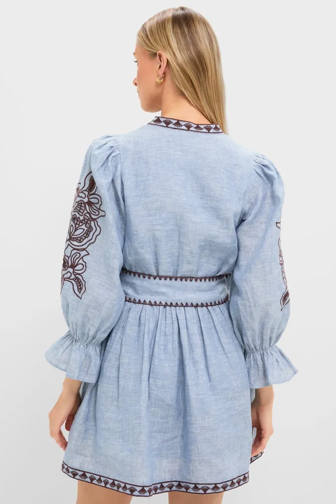 Chambray Embroidered Dowling Mini Dress sold by Tuckernuck product image thumbnail 5