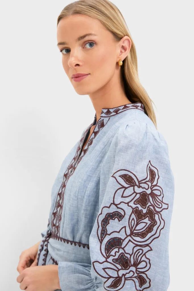 Chambray Embroidered Dowling Mini Dress sold by Tuckernuck product image thumbnail 2