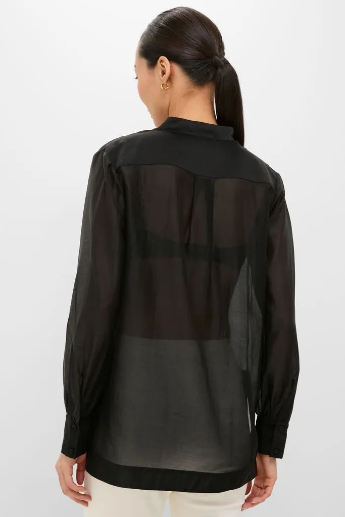 Black Sheer Chiffon Jacqueline Top sold by Tuckernuck product image thumbnail 4