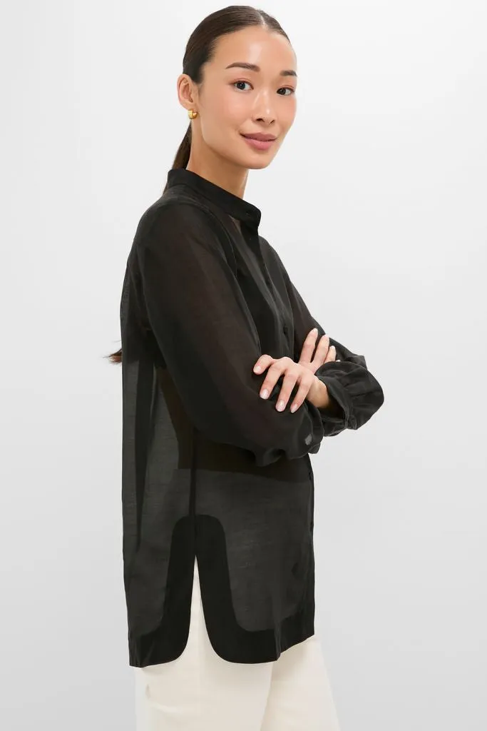 Black Sheer Chiffon Jacqueline Top sold by Tuckernuck product image thumbnail 3