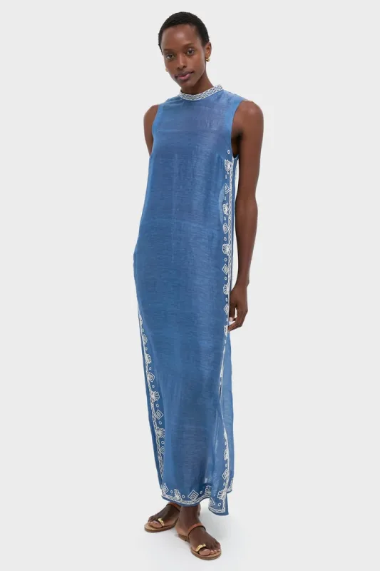 Blue Yasmeen Embellished Midi Dress sold by Tuckernuck