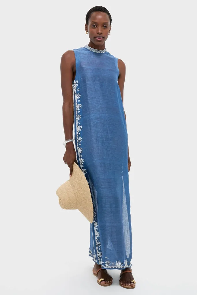 Blue Yasmeen Embellished Midi Dress sold by Tuckernuck product image thumbnail 3