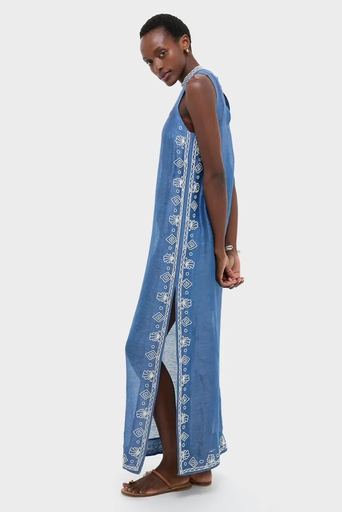 Blue Yasmeen Embellished Midi Dress sold by Tuckernuck product image thumbnail 4