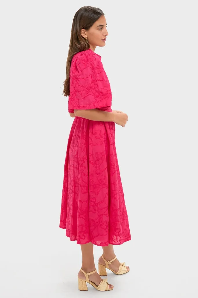 Pink Textured Floral Cindy Midi Dress sold by Tuckernuck product image thumbnail 3