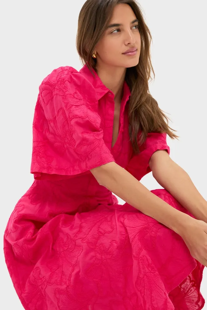 Pink Textured Floral Cindy Midi Dress sold by Tuckernuck product image thumbnail 5