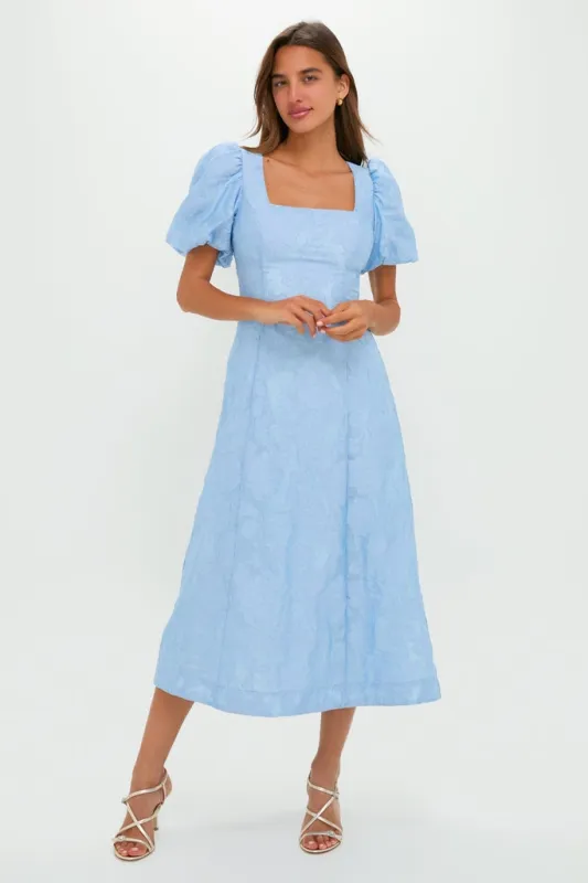 Ice Blue Jacquard Inez Maxi Dress sold by Tuckernuck
