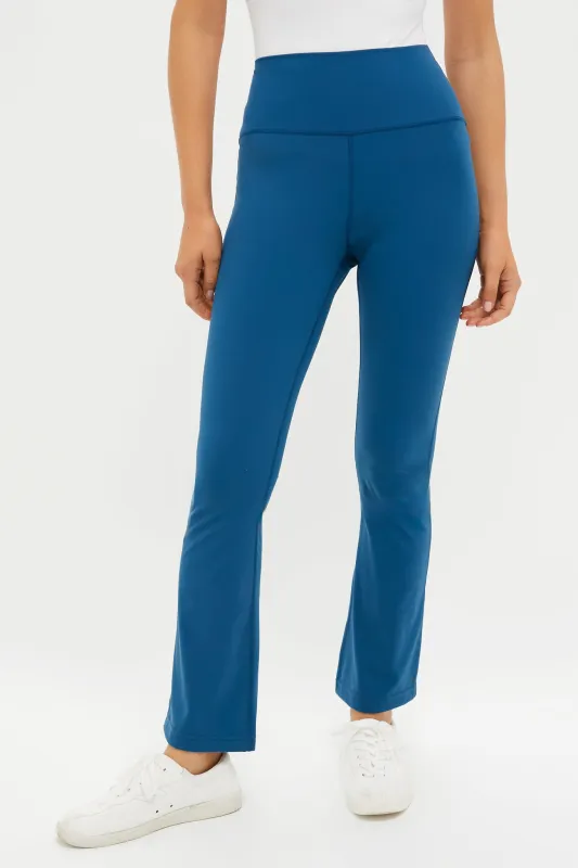 Harbor Blue High Rise Compression Spandex Millie Yoga Pant made by Tuckernuck