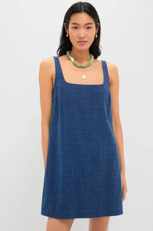 Textured Windowpane Denim Cassie Dress sold by Tuckernuck