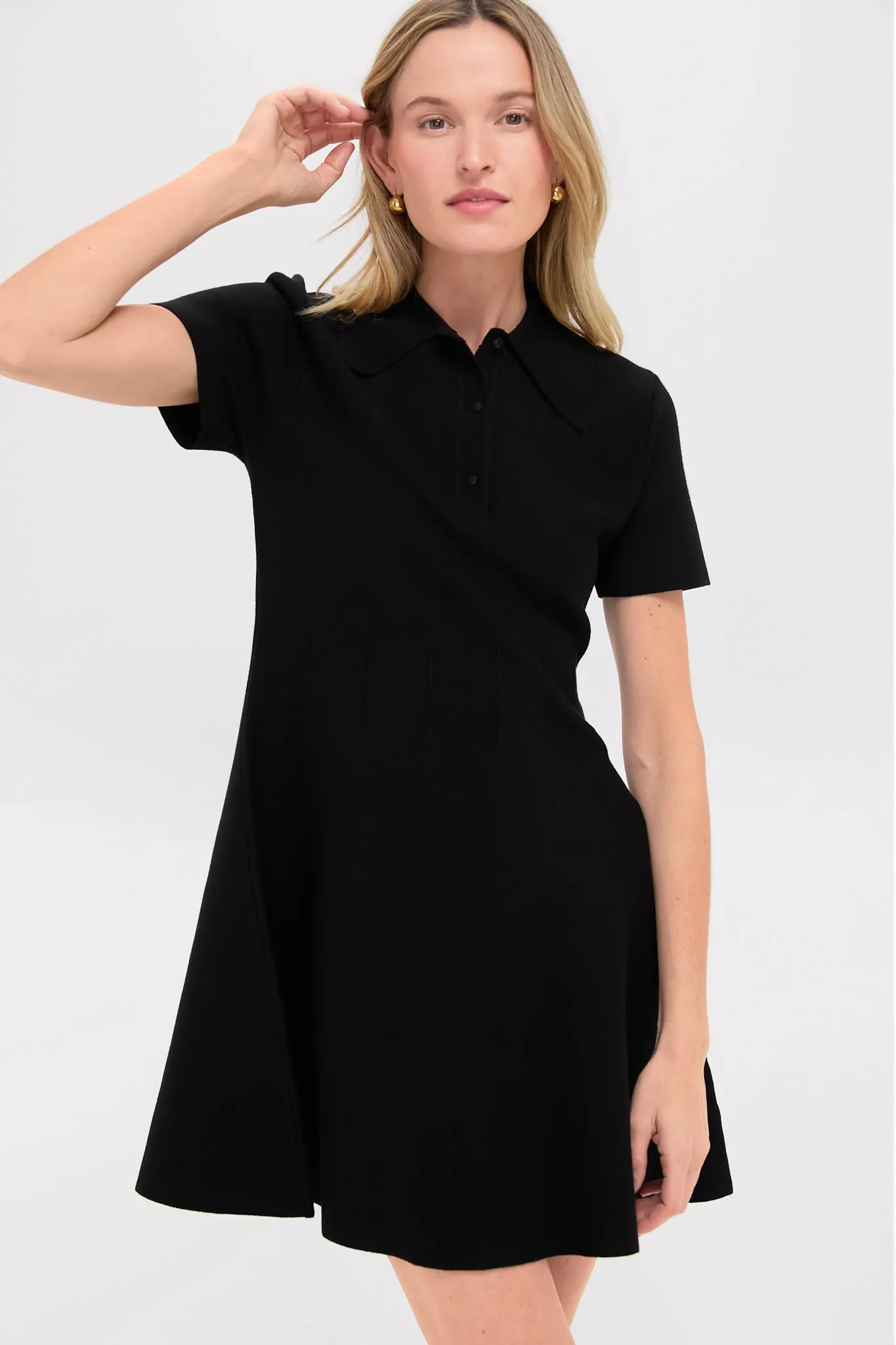Black Knit Renata Polo Dress sold by Tuckernuck