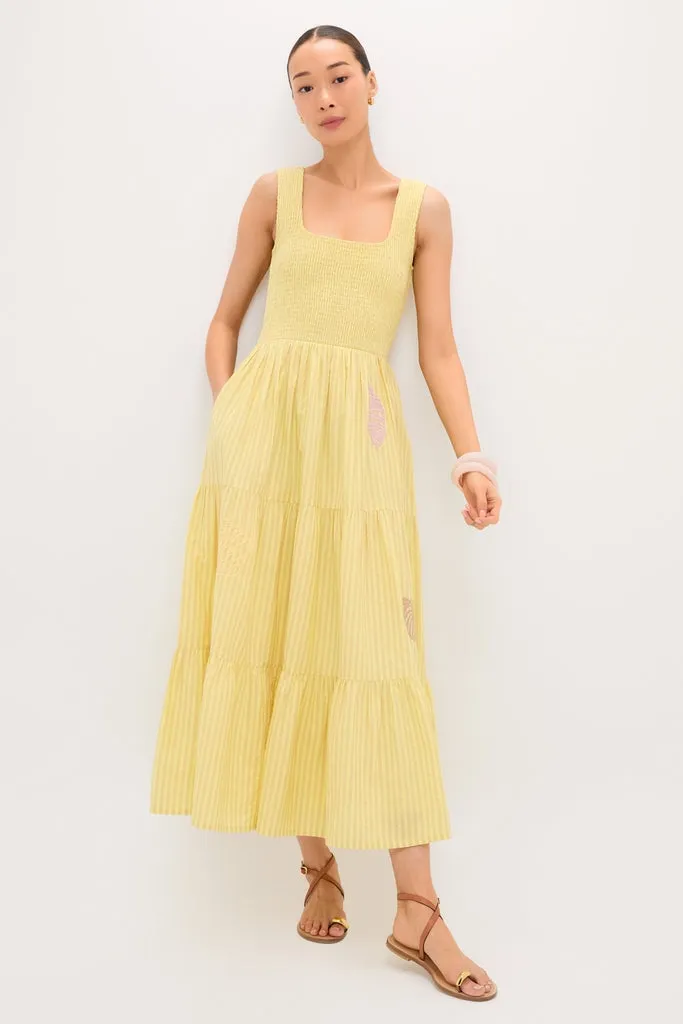 Citrine Stripe Embroidered Mallie Dress sold by Tuckernuck