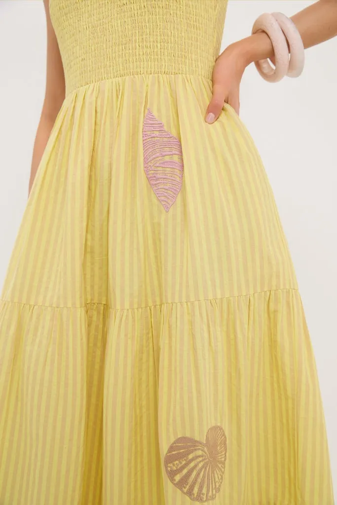 Citrine Stripe Embroidered Mallie Dress sold by Tuckernuck product image thumbnail 2