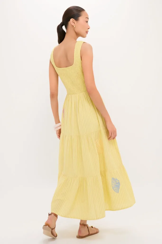 Citrine Stripe Embroidered Mallie Dress sold by Tuckernuck product image thumbnail 5
