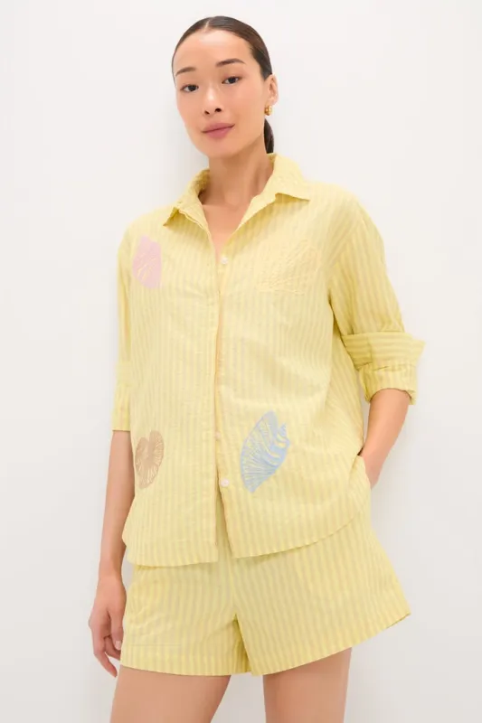 Citrine Stripe Embroidered Nadine Button Down sold by Tuckernuck