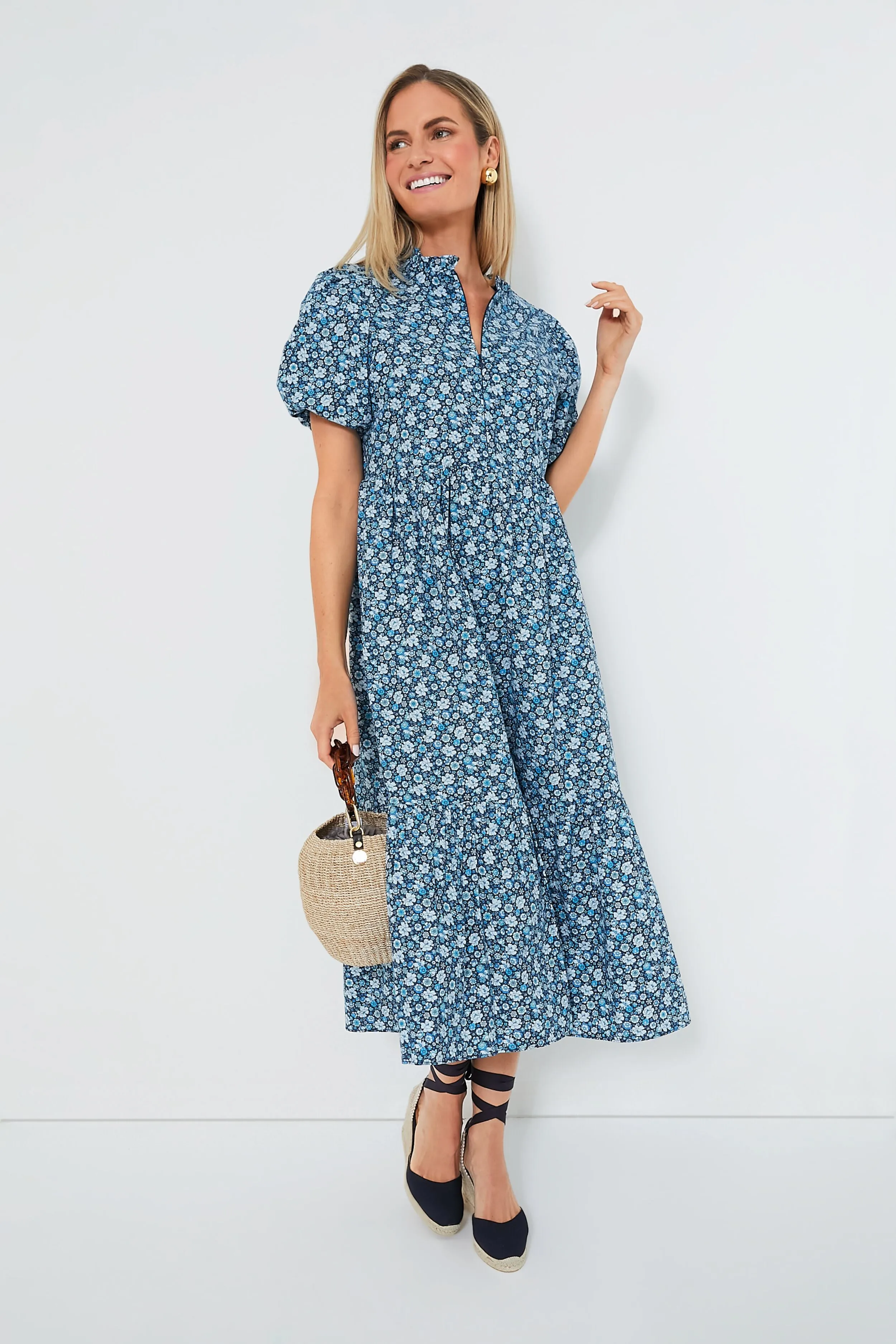 Zip Front Bluebells Floral Midi Dress sold by Tuckernuck product image thumbnail 2