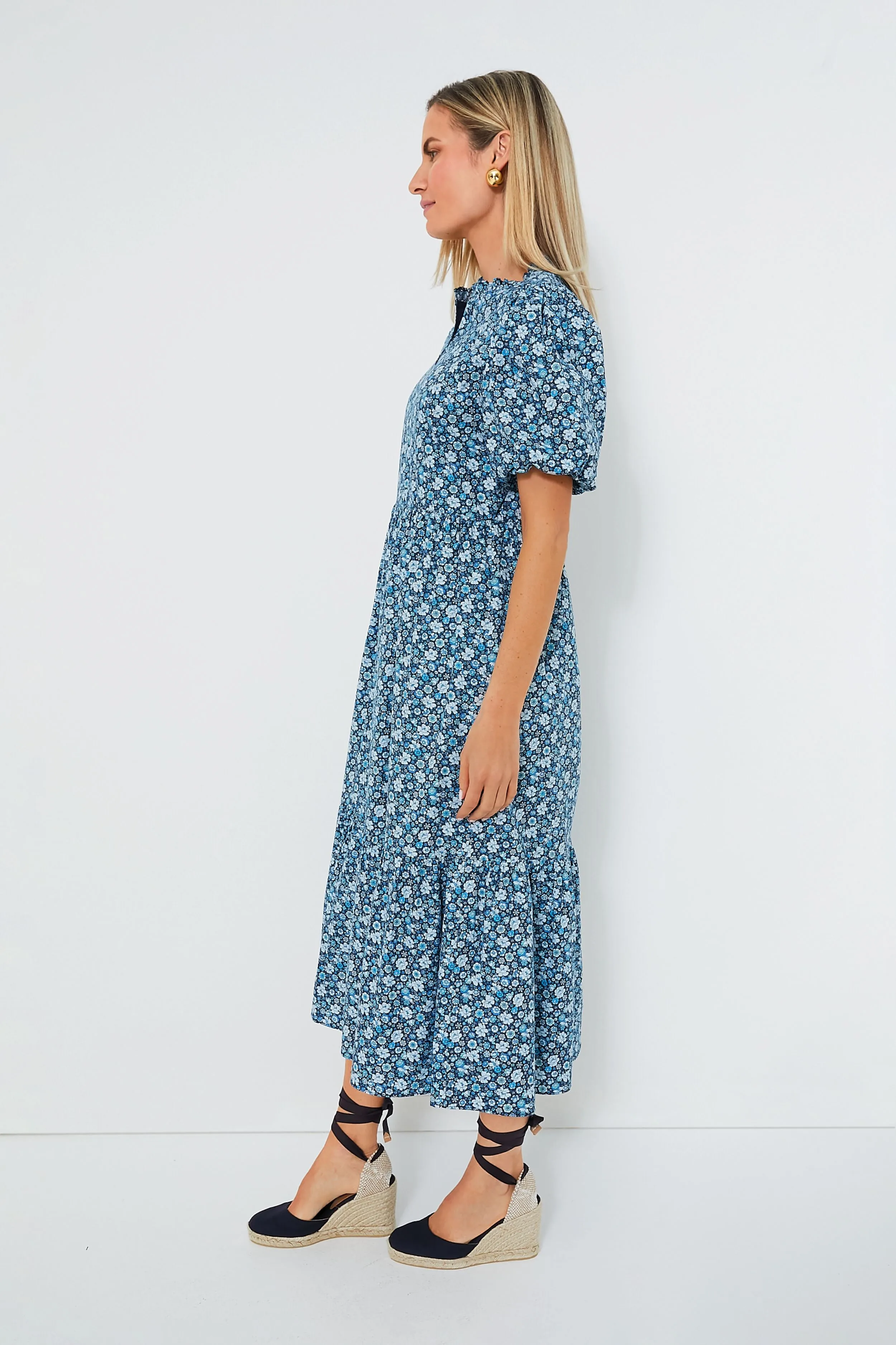 Zip Front Bluebells Floral Midi Dress sold by Tuckernuck product image thumbnail 3