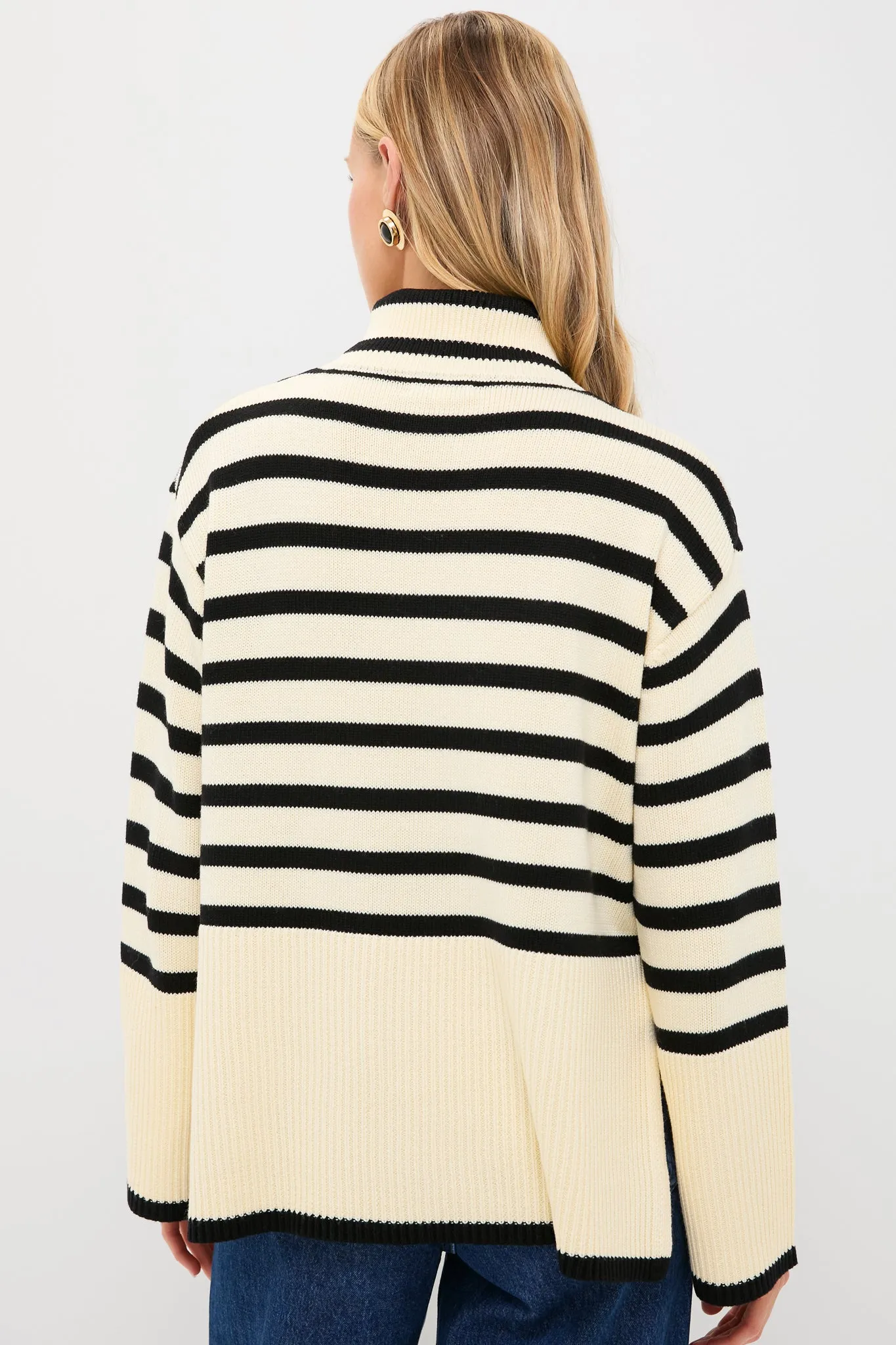 Exclusive Cream Striped Turtleneck Sweater sold by Tuckernuck product image thumbnail 4