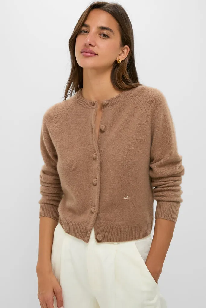 Mocha Cashmere Knot Button Phoebe Cardigan sold by Tuckernuck product image thumbnail 3