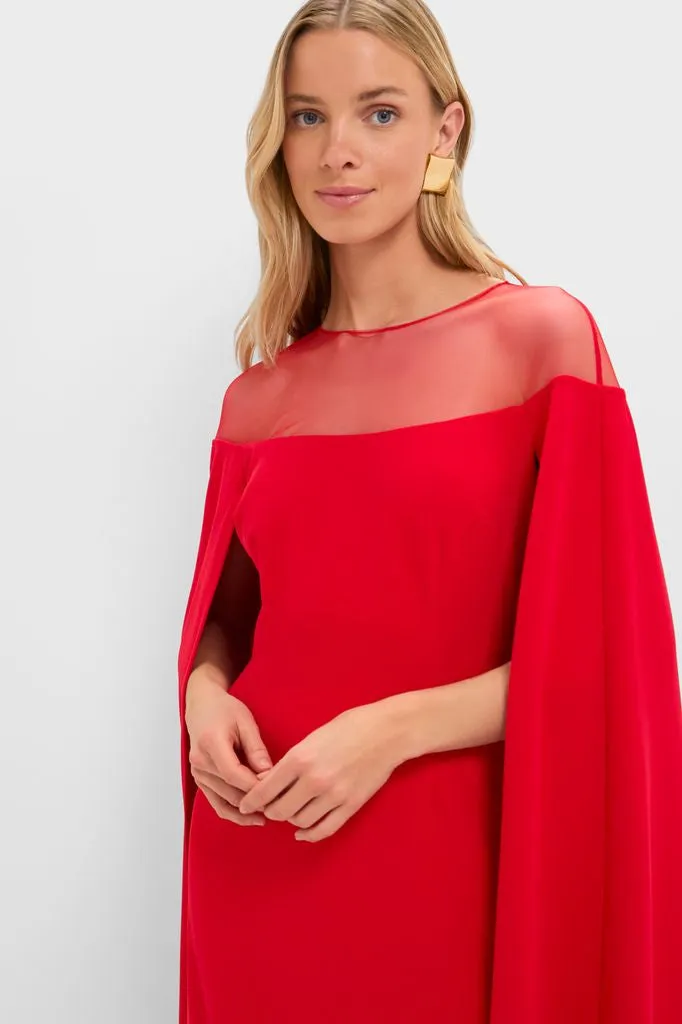 Red Estelle Cape Maxi Dress sold by Tuckernuck product image thumbnail 5