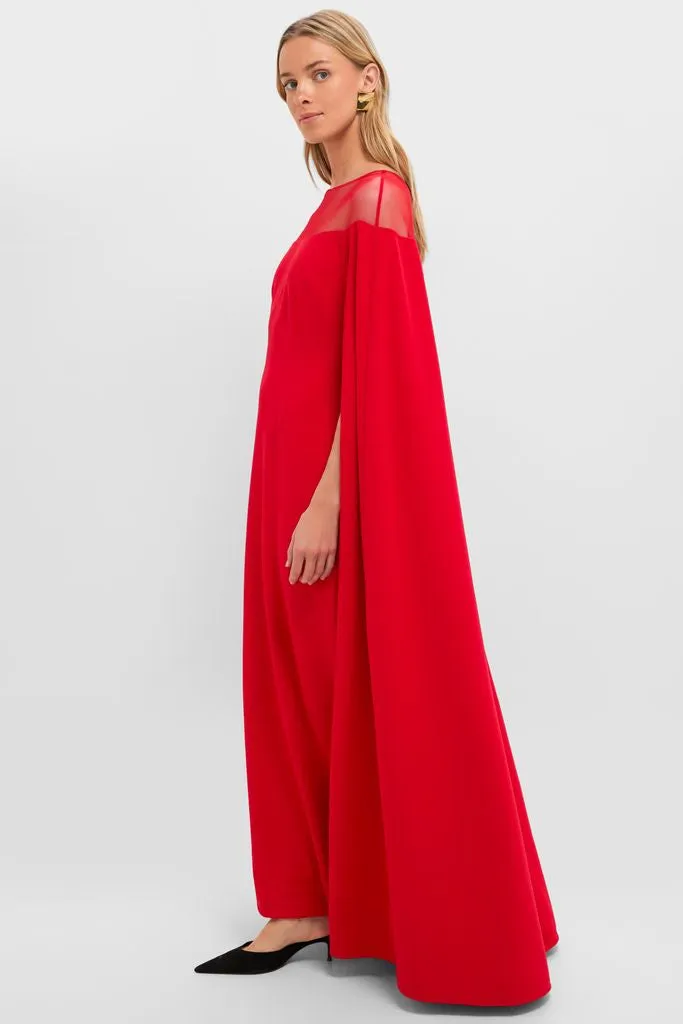 Red Estelle Cape Maxi Dress sold by Tuckernuck product image thumbnail 3