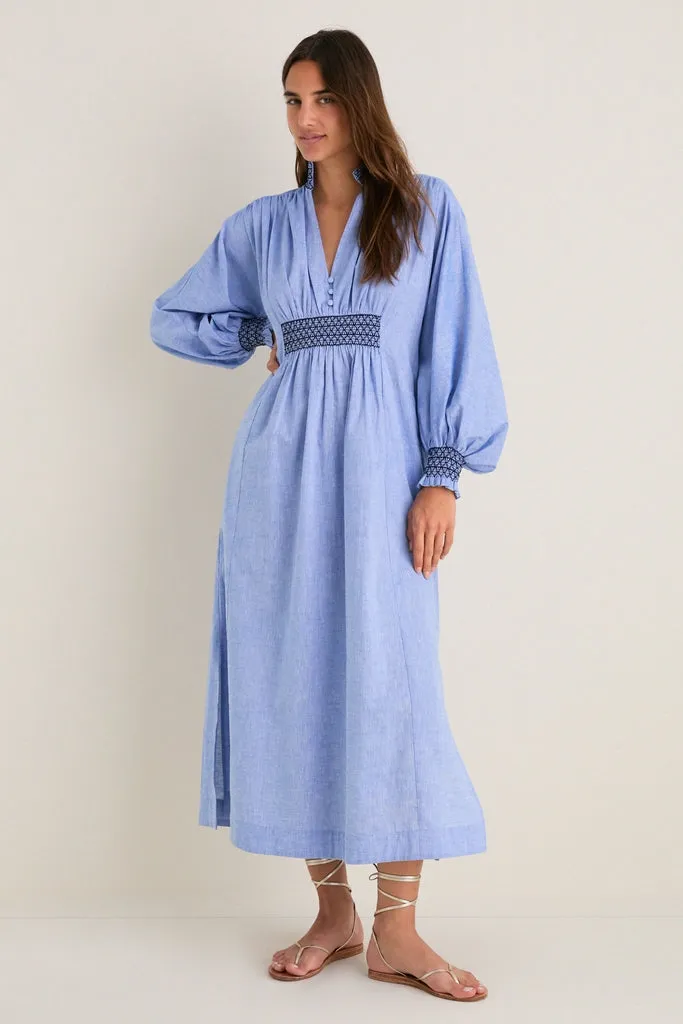 Chambray Embroidered Aubury Maxi Dress sold by Tuckernuck