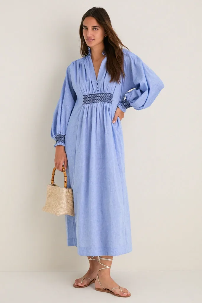 Chambray Embroidered Aubury Maxi Dress sold by Tuckernuck product image thumbnail 3