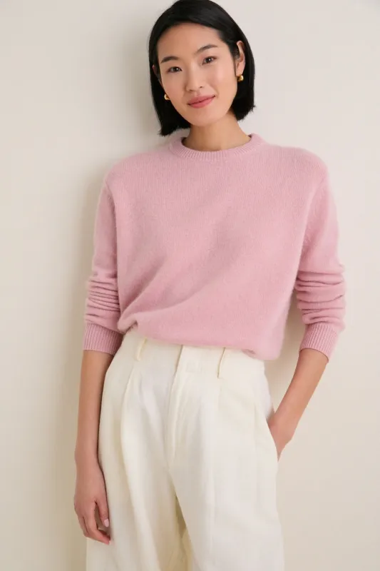 Powder Pink Cashmere Boyfriend Bodie Crewneck made by Tuckernuck