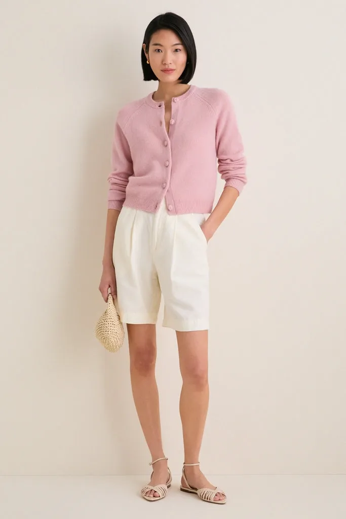 Powder Pink Cashmere Knot Button Phoebe Cardigan sold by Tuckernuck product image thumbnail 3