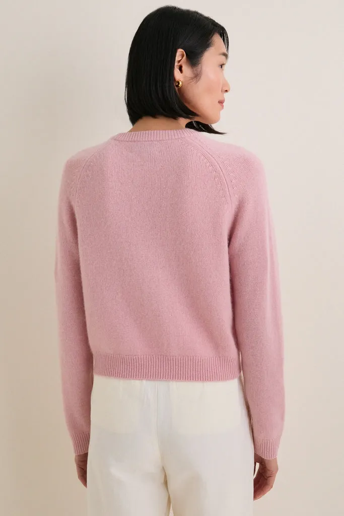 Powder Pink Cashmere Knot Button Phoebe Cardigan sold by Tuckernuck product image thumbnail 5