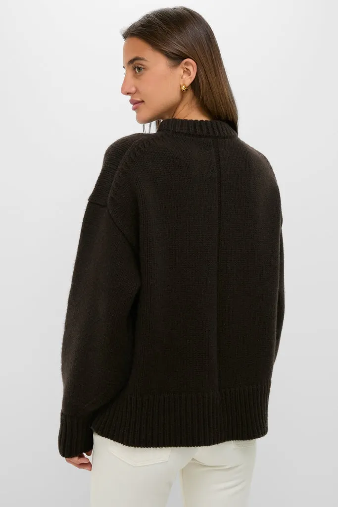 Espresso Genevieve Cashmere Wool Blend Crewneck Sweater sold by Tuckernuck product image thumbnail 4